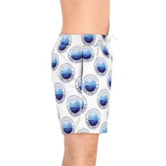 Men's Swim Shorts — Coastal Badge All-Over Print