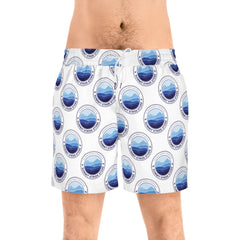Men's Swim Shorts — Coastal Badge All-Over Print