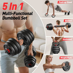 Adjustable 5 In 1 Dumbbell Weight Set