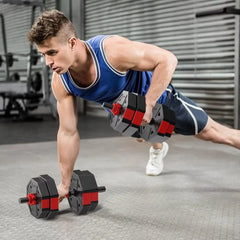 44LB Adjustable Dumbbell Barbell 3 In 1 Set