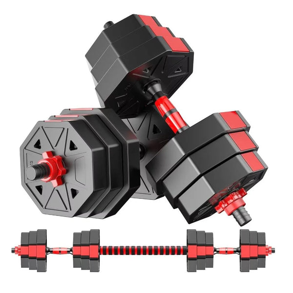 44LB Adjustable Dumbbell Barbell 3 In 1 Set