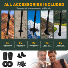 Ultralight Aluminum Folding Trekking Pole 5 Section