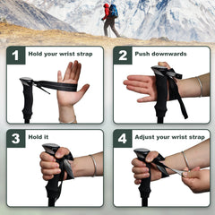 Ultralight Aluminum Folding Trekking Pole 5 Section