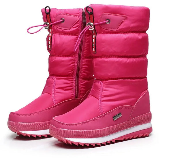 Women's Plush Platform Snow Boots – Waterproof & Warm