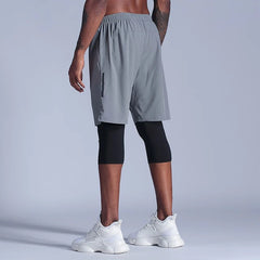 Men's 2 In 1 Compression Running Training Pants