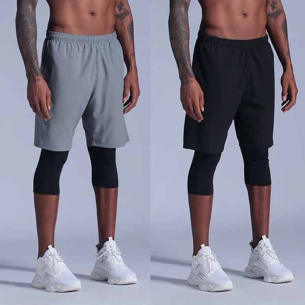 Men's 2 In 1 Compression Running Training Pants