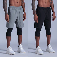 Men's 2 In 1 Compression Running Training Pants