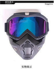 Unisex Ski Snowboard Mask Snowmobile Skiing Goggles Windproof Motocross Protective Glasses Safety Goggles with Mouth Filter