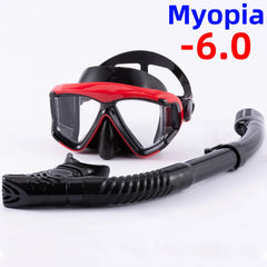 Optical Myopia Snorkel Set Panoramic Diving Mask