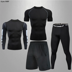 Men's Compression Rashguard Gym Running Training Suit