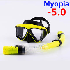 Optical Myopia Snorkel Set Panoramic Diving Mask