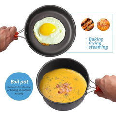 Camping Cookware Set Non Stick Pots For Two