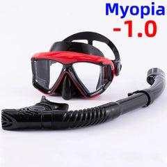 Optical Myopia Snorkel Set Panoramic Diving Mask