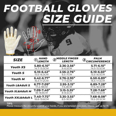 Youth American Football Receiver Gloves – Enhanced Grip