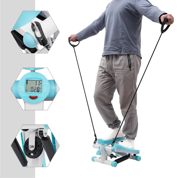 Mini Twist Stepper With Resistance Bands LED Screen