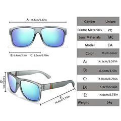 Classic Men Square Polarized Fishing Sunglasses Outdoor Driving Cycling Running Goggles Vintage Large Frame