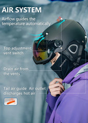 Professional Ski Helmet with Integrated Goggles