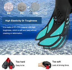 5-Piece Snorkeling Set with Mask, Snorkel & Fins