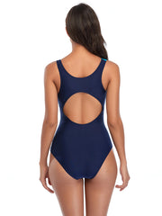 Women's Striped Print Sport One Piece Swimsuit