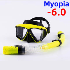 Optical Myopia Snorkel Set Panoramic Diving Mask