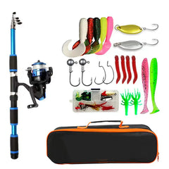 Telescopic Fishing Rod Spinning Reel Complete Kit