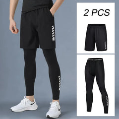 Men's Compression Running Tights Quick Dry Sports Shorts