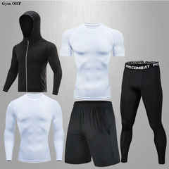 Men's Compression Rashguard Gym Running Training Suit