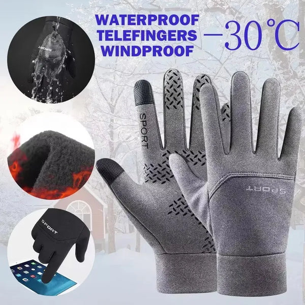 Waterproof Thermal Sports Gloves with Grip