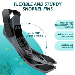 Adjustable Open Heel Snorkel Fins Adult Swimming