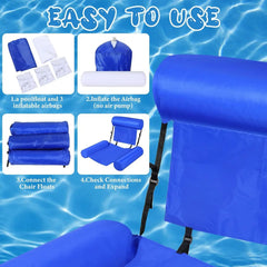 Inflatable Pool Hammock Float Lounge Chair