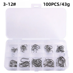 Carbon Steel Sharp Barbed Fishing Hooks 3#-12#