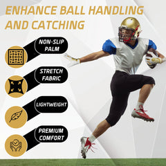 Youth American Football Receiver Gloves – Enhanced Grip