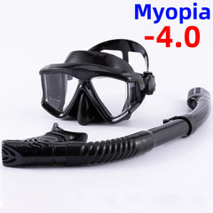 Optical Myopia Snorkel Set Panoramic Diving Mask