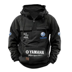 Men's Oversized Hooded Multi-Pocket Sweatshirt Jacket