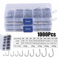 Carbon Steel Sharp Barbed Fishing Hooks 3#-12#