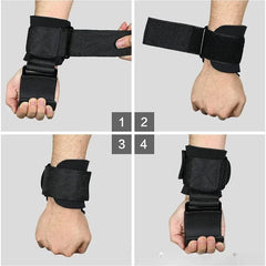Weight Lifting Hooks with Wrist Straps (1 Pair)