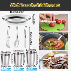 Camping Cookware Set Non Stick Pots For Two