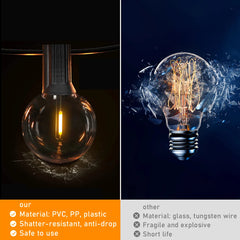 Solar G40 LED Outdoor String Lights with Remote