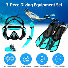 3 In 1 Snorkel Gear Set With Fins
