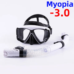 Optical Myopia Snorkel Set Panoramic Diving Mask