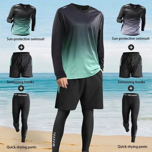 Men's Long Sleeve Sun Protective Swimming Suit