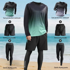 Men's Long Sleeve Sun Protective Swimming Suit