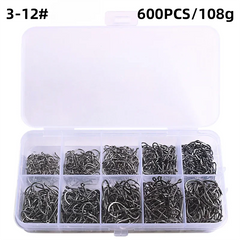 Carbon Steel Sharp Barbed Fishing Hooks 3#-12#