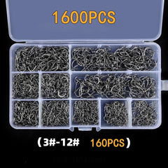 Carbon Steel Sharp Barbed Fishing Hooks 3#-12#