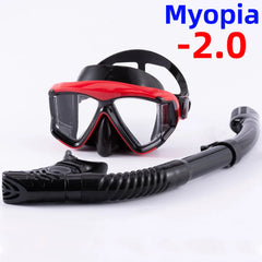 Optical Myopia Snorkel Set Panoramic Diving Mask