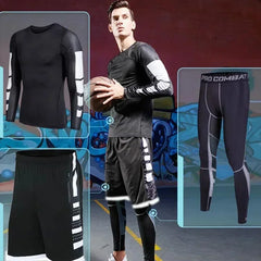 Men's Compression Running Tracksuit Fitness Sportswear Set