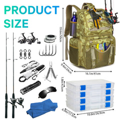 45L Fishing Backpack Cooler Tackle Storage Bag