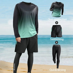 Men's Long Sleeve Sun Protective Swimming Suit