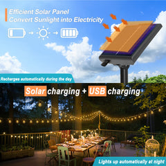 Solar G40 LED Outdoor String Lights with Remote