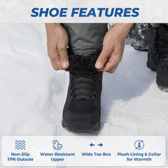 Men's Warm Winter Snow Boots – Wide Fit